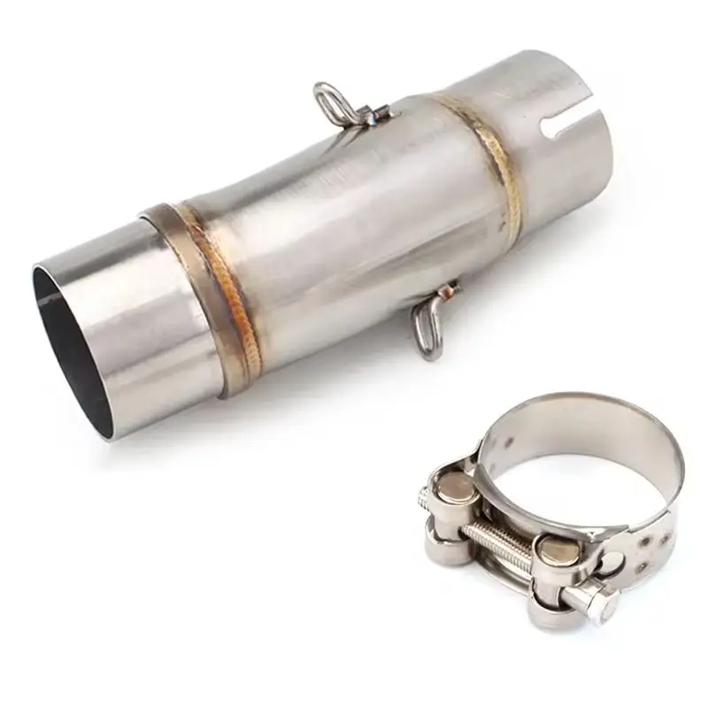 M49K-Stainless Steel 51Mm Motorcycle For Kawasaki Ninja250 Ninja400 Ninja500 Z250 Z400 Z500 Exhaust Mid Pipe 2017-2025
