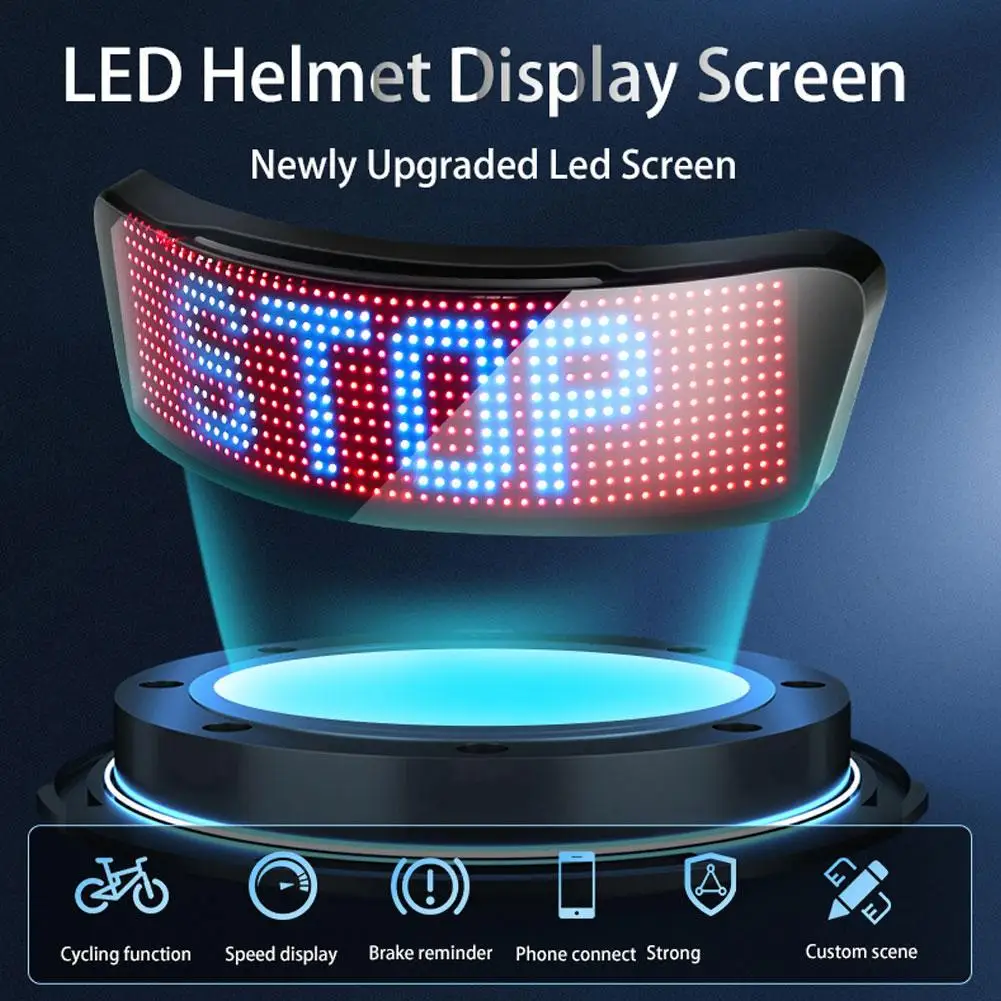 Motorcycle Helmet Luminous Light Bar Bluetooth Custom Helmet Editing Screen Full Light Color Motorcycle Pattern Led He O9v9