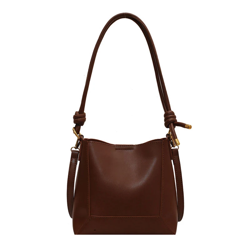 Simples um ombro Crossbody Bag, grande capacidade Bucket Bag, textura retro, nova moda, 2024