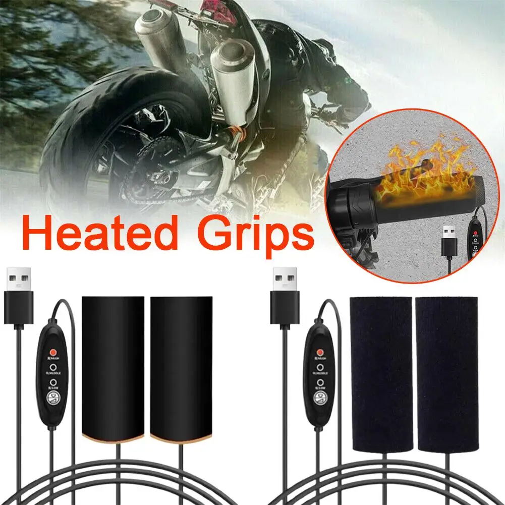 Motorcycle Heated Grips Handlebars USB Adjustable Insulated Handlebars Electric Scooter Bicycle Winter Warming Accessories image 4
