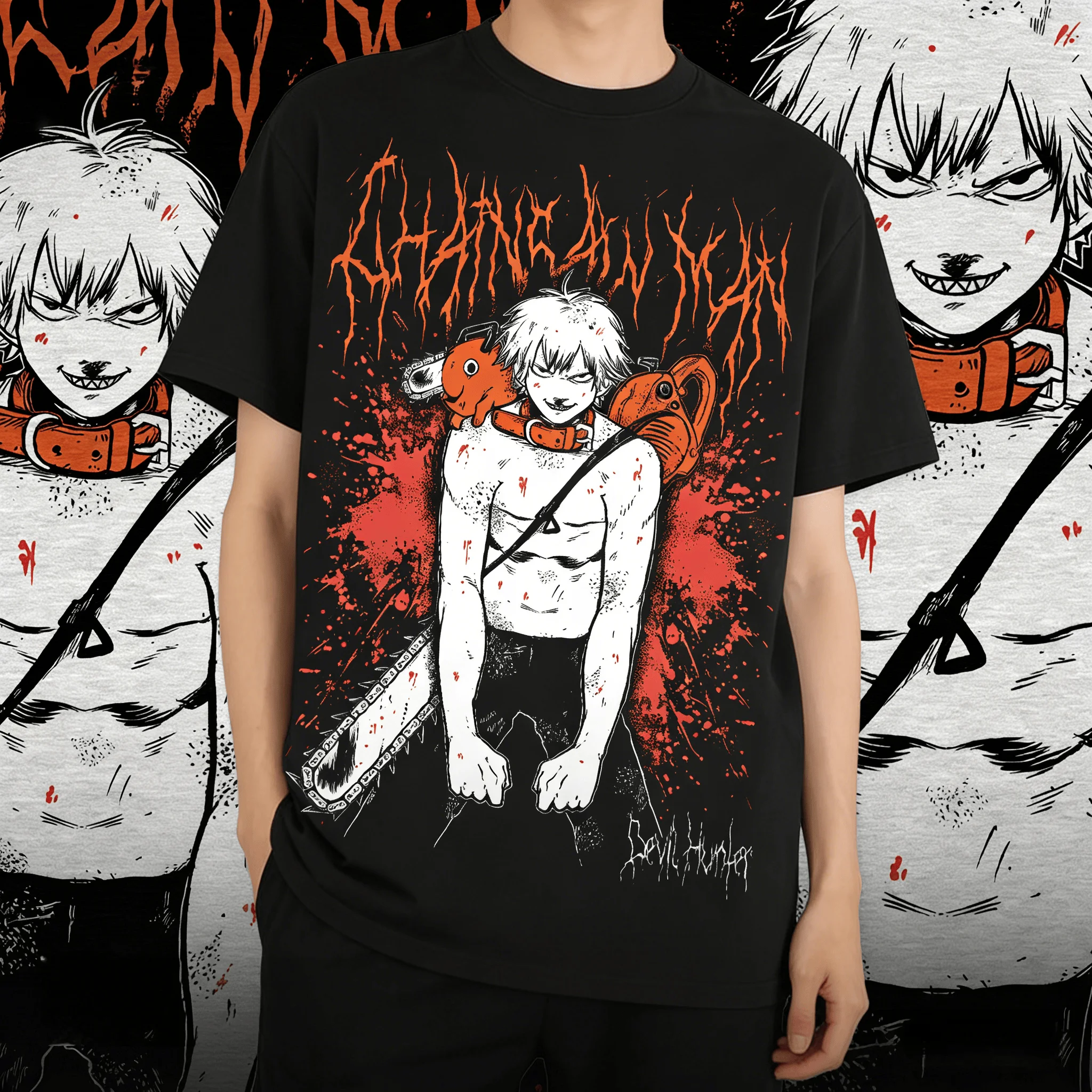 

Новая мужская футболка ChainsawMan Denji Sin Polera Graphic, оверсайз, 100% хлопок, унисекс, с круглым вырезом, короткий рукав, популярная уличная одежда в стиле Y2K.