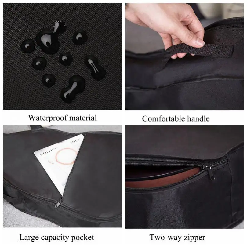 41 Inch Guitar Bag Black Oxford Fabric Waterproof Acoustic Guitar Backpack Portable Carrying  Storage Case