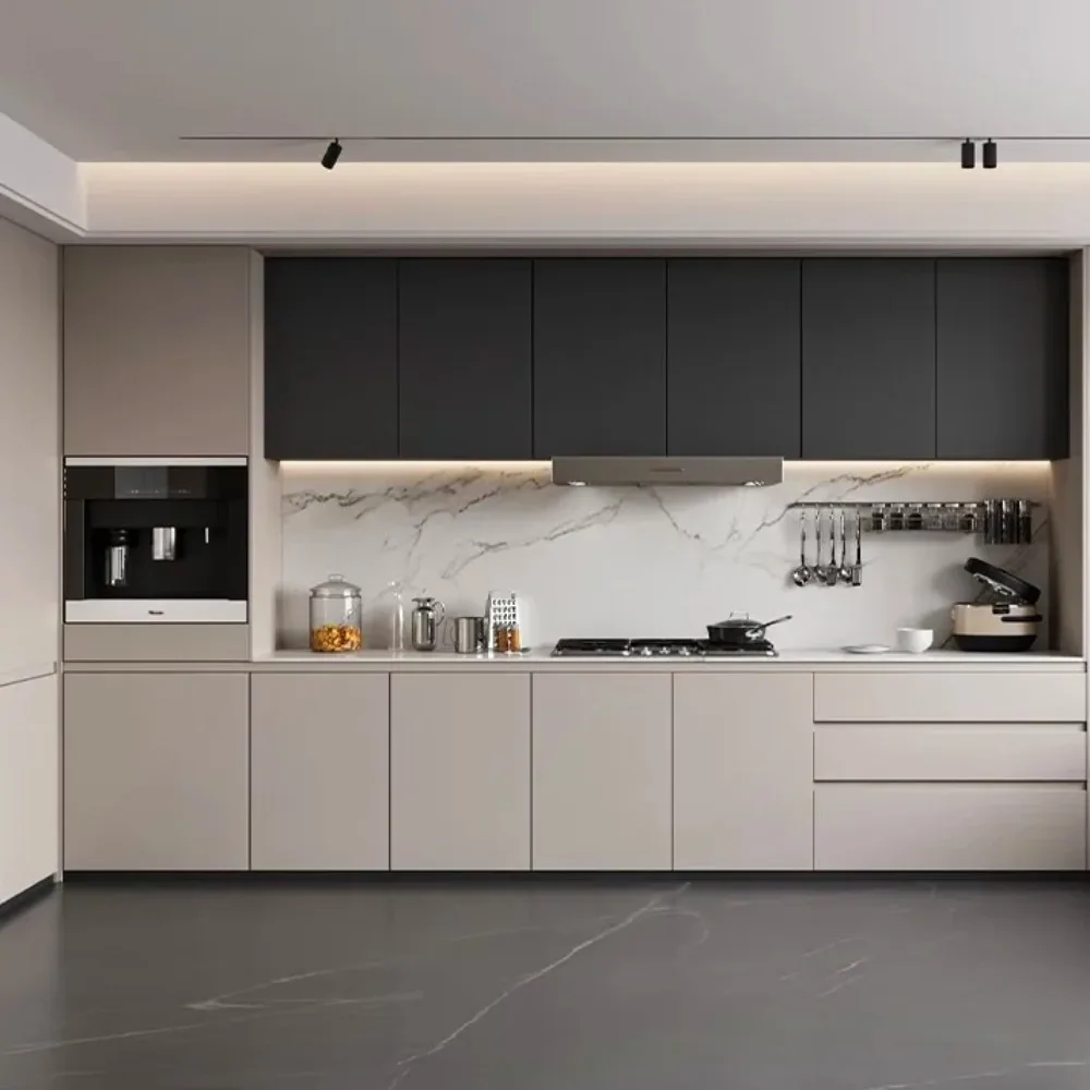 Factory Direct Sale of Modern Style Solid Wood Oak Waterproof Kitchen Cabinets Large Storage Space Eco-Friendly Multi-Functional