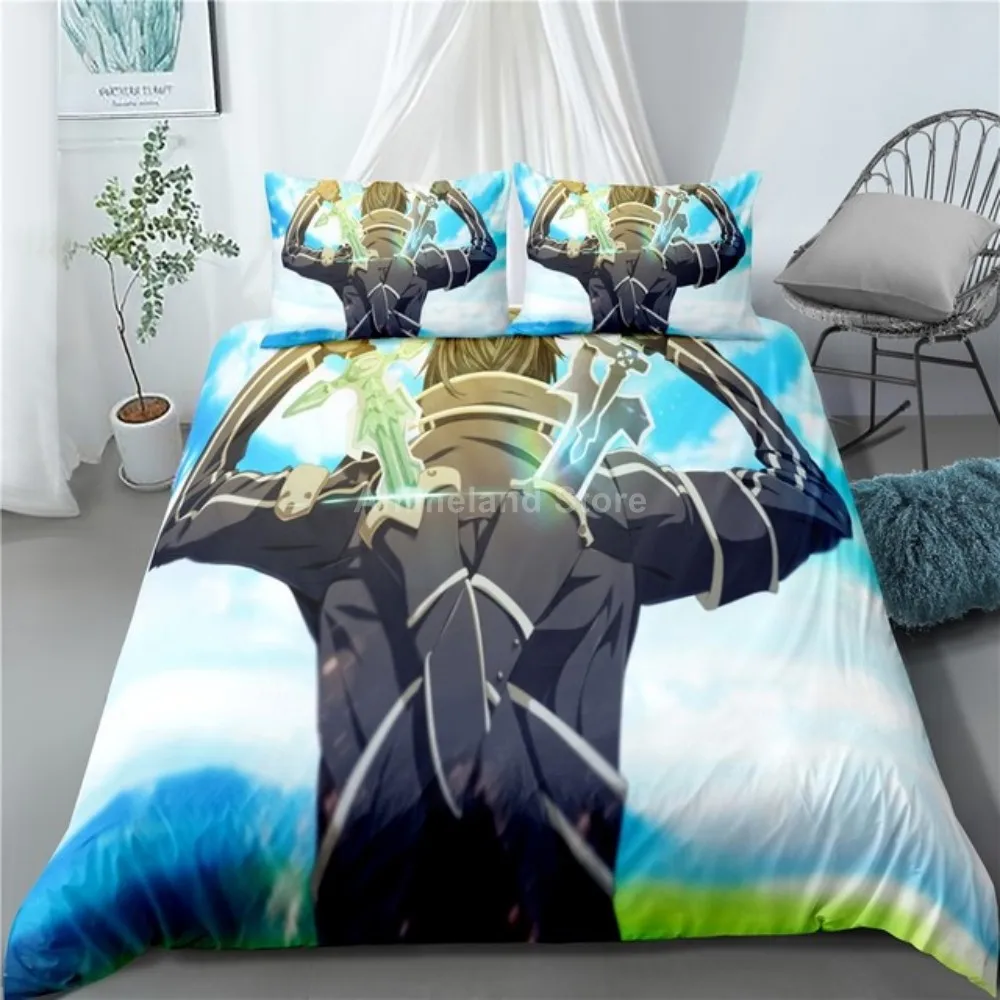 New Anime Sword Art Online 3D Bed Linen Duvet Covers Home Textile Kids Comforter Bedding Sets Bed Set Home Decor With Pillowcase