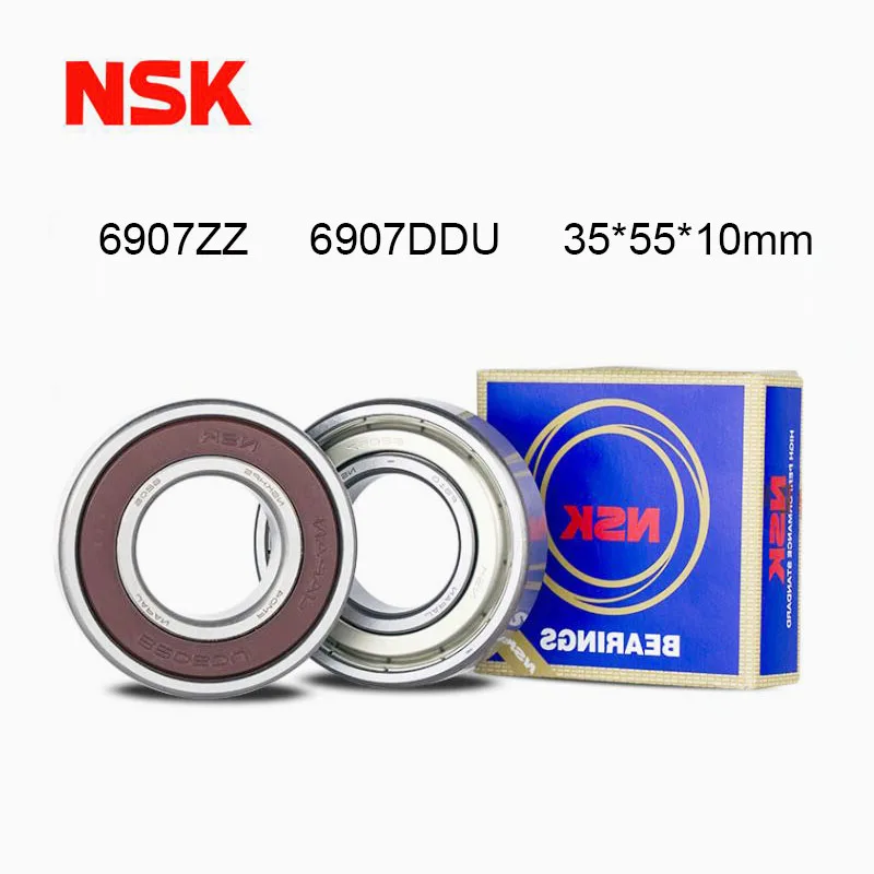 Japan NSK 6907ZZ 6907DDU Bearing 2PCS 35*55*10 mm ABEC-7 Deep Groove Ball Bearing 6907ZZ 2RS 6907-2RS Metal Rubber Sealed Cover