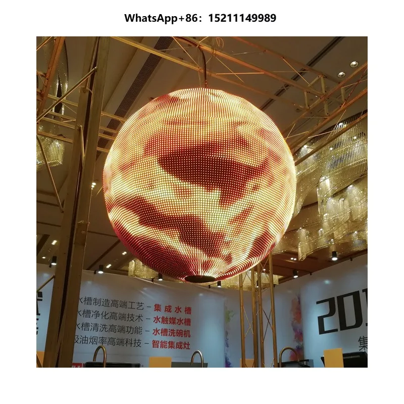 360 Degree Creative Indoor Spherical LED Ball Screen P2 P2.5 P3 P4 High Brightness LCD IP65 Waterproof Globe Diameter Display