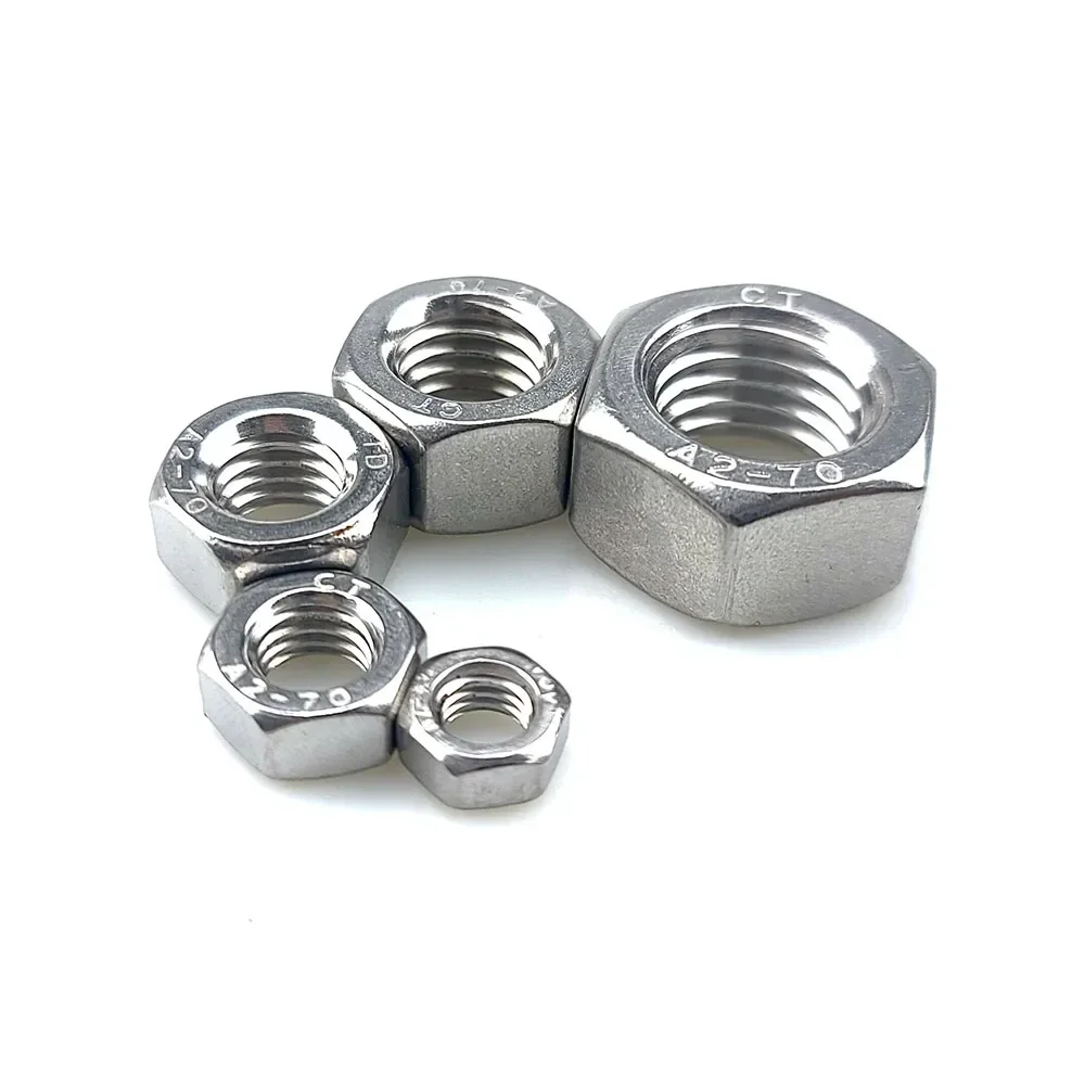 M12 M14 DIN 934 Hex Nut 304 Stainless Steel s Hexagon  M18 M20 M24 M27 M30 M36 M42 Screw Cap Lock Bolt Metric thread