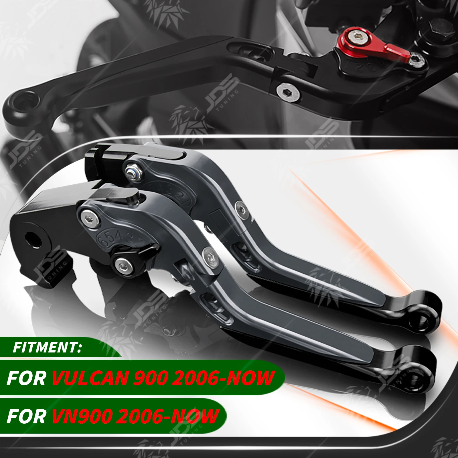 

JDSTUNING For Kawasaki VULCAN 900/VN900/CLASSIC/LT/CUSTOM 2006-NOW Clutch Brake Lever Set Adjustable Folding Handle Levers Parts