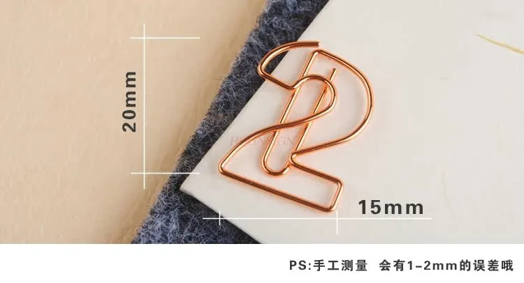 10pcs Colorful Metal Digital Paper Clips Student Learning Supplies Creative Clips Multi Color