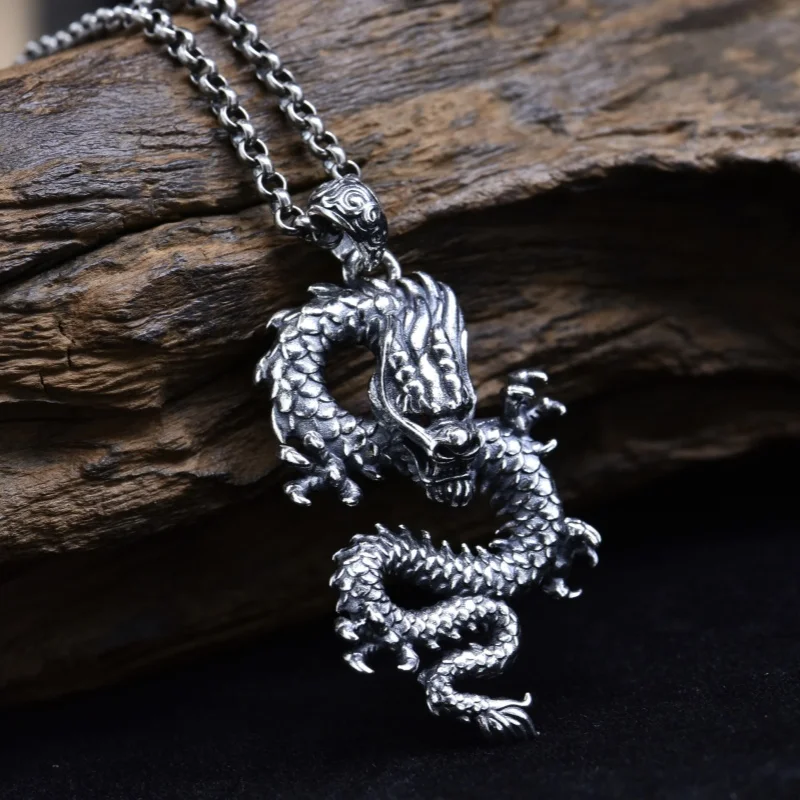 Imagem -03 - Chinese Zodiac Dragon Hollow Charms Pingentes para Homens e Mulheres 100 S925 Jóias de Prata Nova Moda Bocai3d