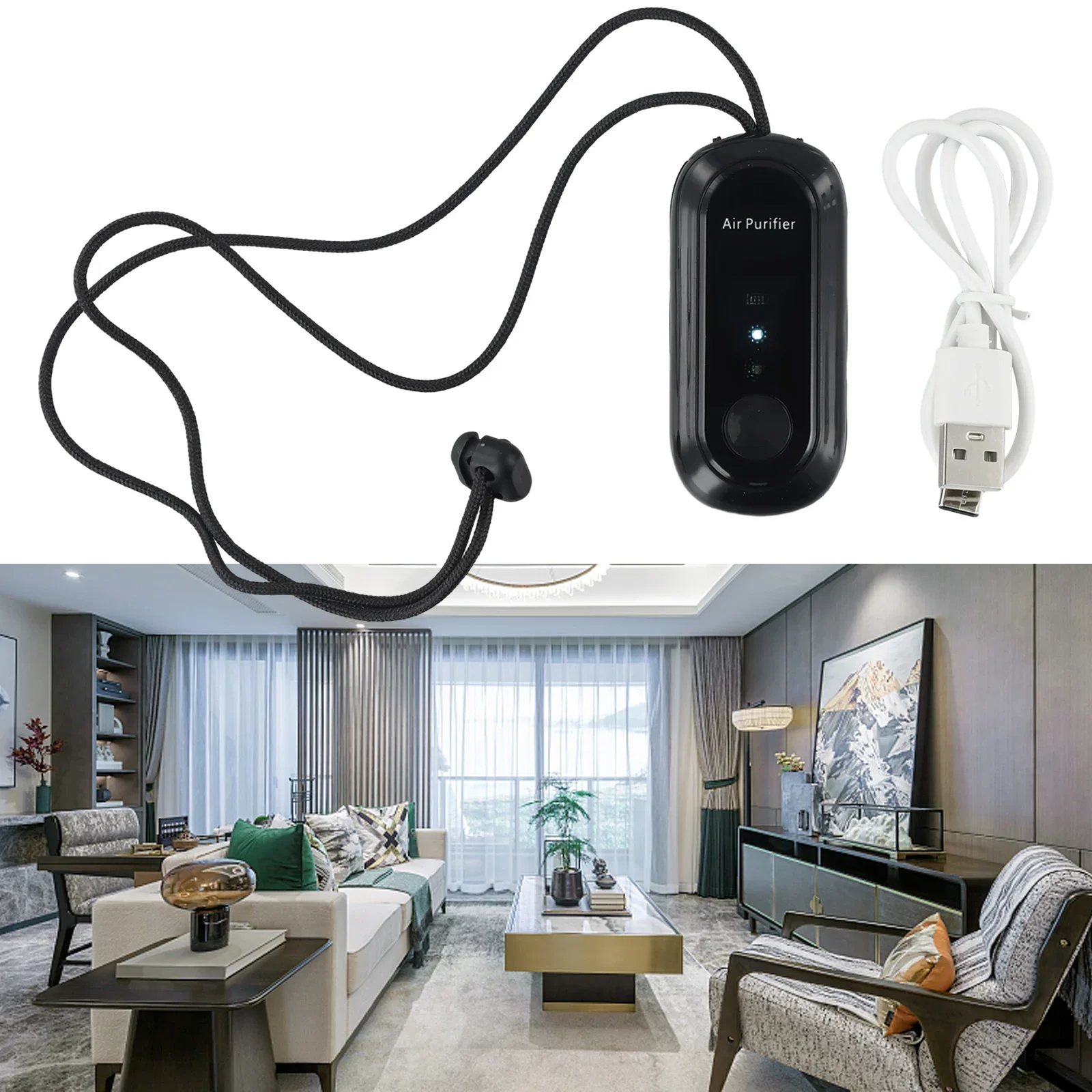 80x35x23mm Hanging Air Purifier Air Purifier Machine Cartridge-Free Easy Charging Effective Impurities Removal