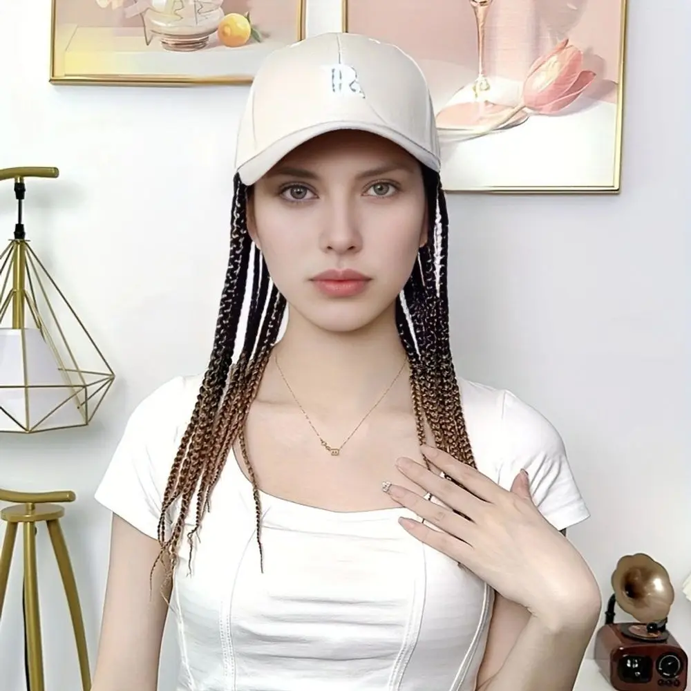 17inchs Women's Duck Cap Integrated Hip-Hop Dreadlock Hat Three-strand Braid Fiber Synthetic Wigs Pelucas Hair Daily Party Use