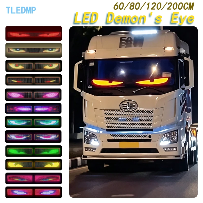 Devil Eyes Light Cars LED Eyes 16 Animation Modes Truck Car Window Light Flexible Soft Screen LED Scrolling Light for Car Truck