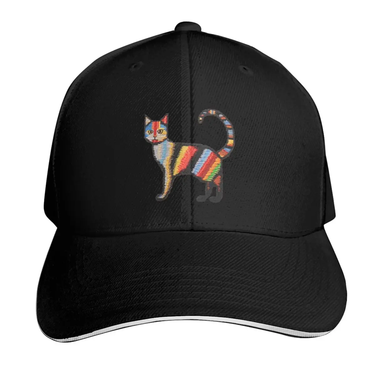 Colorful Embroidered Cat Baseball Cap birthday funny hat winter hats for men Visor Woman Men's