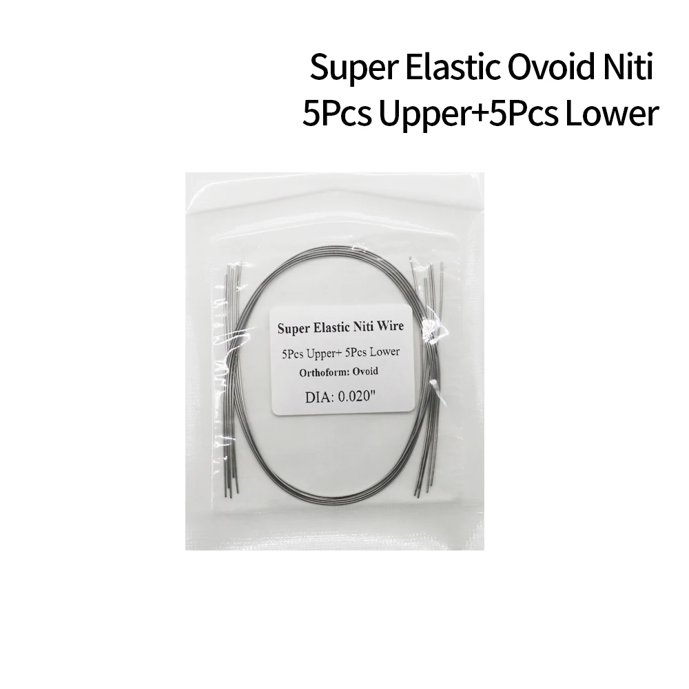 1Packs 10pcs Dental Super Elastic NiTi Ovoid Form Wire 012 014 016 018 020 (Half upper+Half lower)