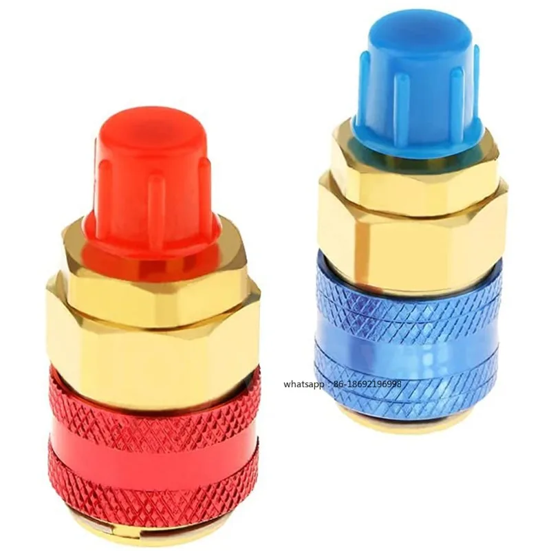 Freon Auto Car Quick Coupler Conector Adaptadores, Ar Condicionado Refrigerante, Ajustável AC Manifold Gauge, R134A H L, 1 Par