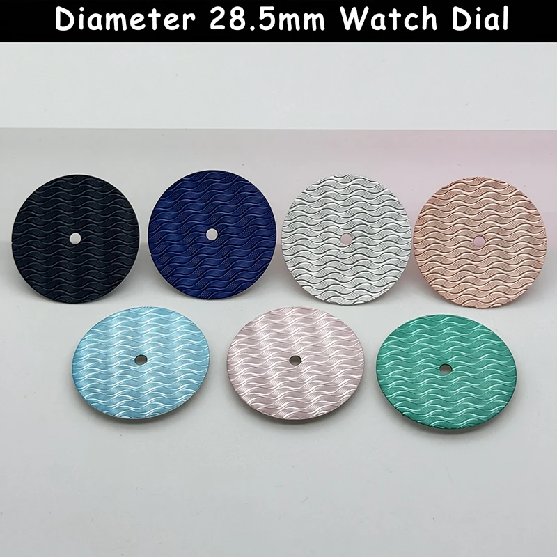 28.5mm Wavy Pattern Dial NH35 NH36 Fashion Dial Fit NH35 NH36 8215 ETA 2824 2836 Movement Retrofit Watch Surface Parts