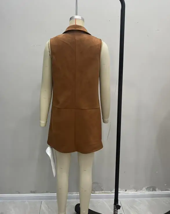 2026 エレガントでセクシーな秋冬新作ファッションカジュアルベストスカート売れ筋スエードシャツワンピース婦人服