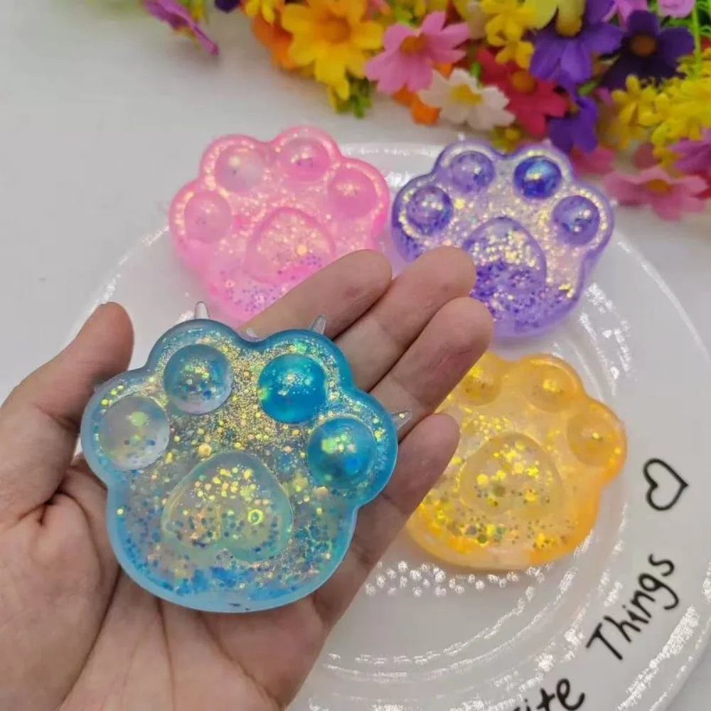 Maltose Glitter Cat Paw Party Supplies Random 1Pc Squishy Squeeze Toy for Halloween Party Favor Bags Friends Birthday Gifts