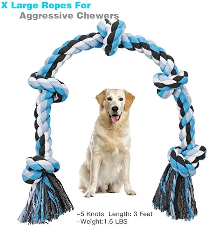 Interactive Dog Toys For Medium Large Dogs Indestructible Giant Rope Pet Chew Toys Safe Puppy Teeth Cleaning Play Game