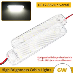 12-85V 36LED Interior Light Bar Strip Light With Switch LED Car Interior Lamp Lighting Camping Lighting Car Ceiling Light Readin