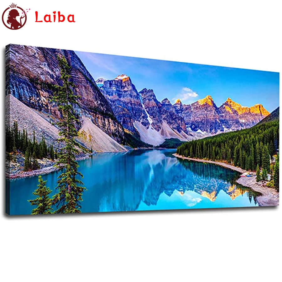 DIY Diamond Painting nature landscape mountains lakes forest trees Diamond Mosaic Full Drill Square Cross Stitch Handmade Hobby