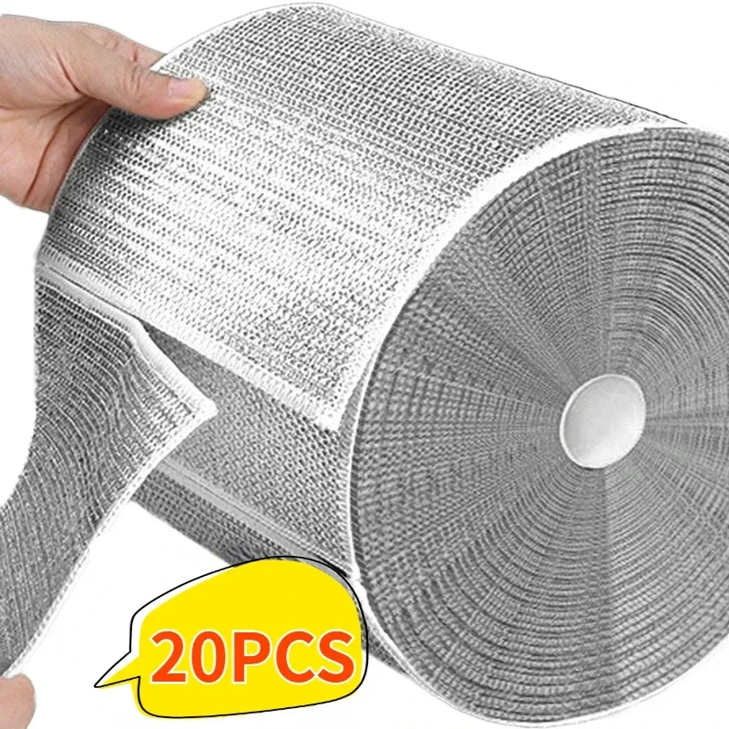 Wholesale Metal Steel Wire Rags Cloth Home Kitchen Pot Pan Dishwashing Single-sided Dishcloth Cleaning Cloths Towel Scrubber Rag