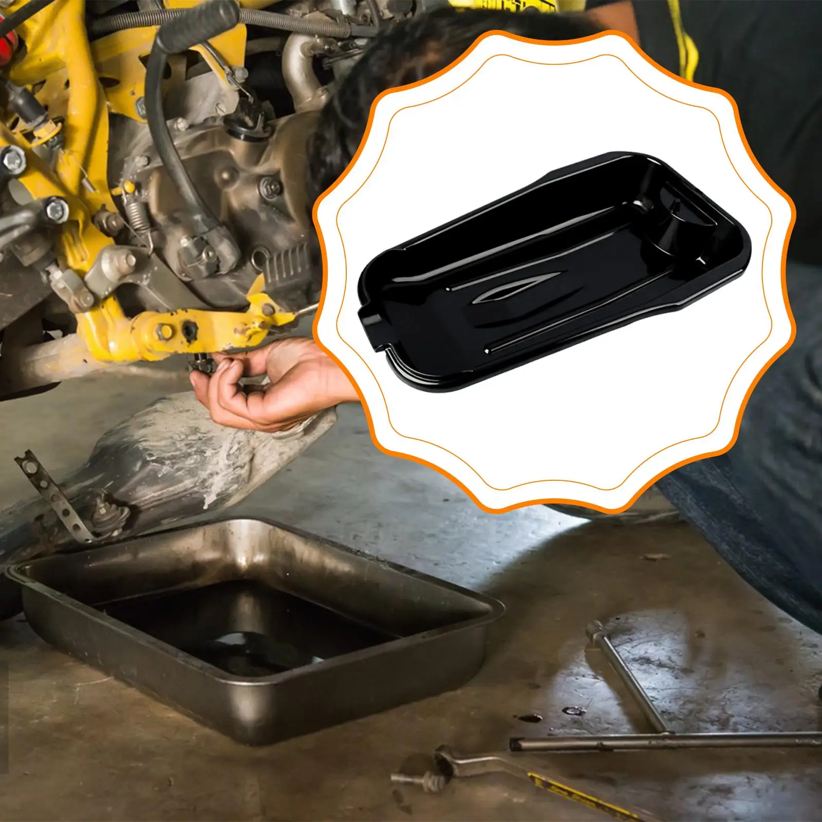 

Oil Drain Pan 2.5L Auto Accessories Versatile Motor Oil Drip Catcher Pan Anti Splash Anti Slip for Repair Shop Garage