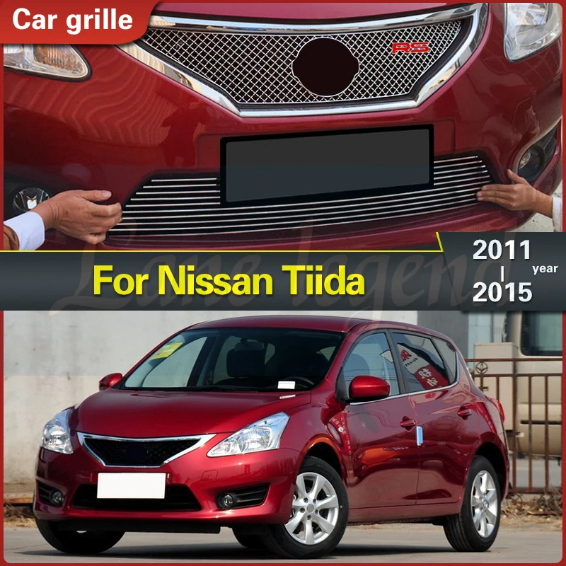 

Stainless Steel Front Lower Grill Grille Cover Trims Refit Racing Grill Honeycomb Mesh Car Grille for Nissan Tiida 2011-2015