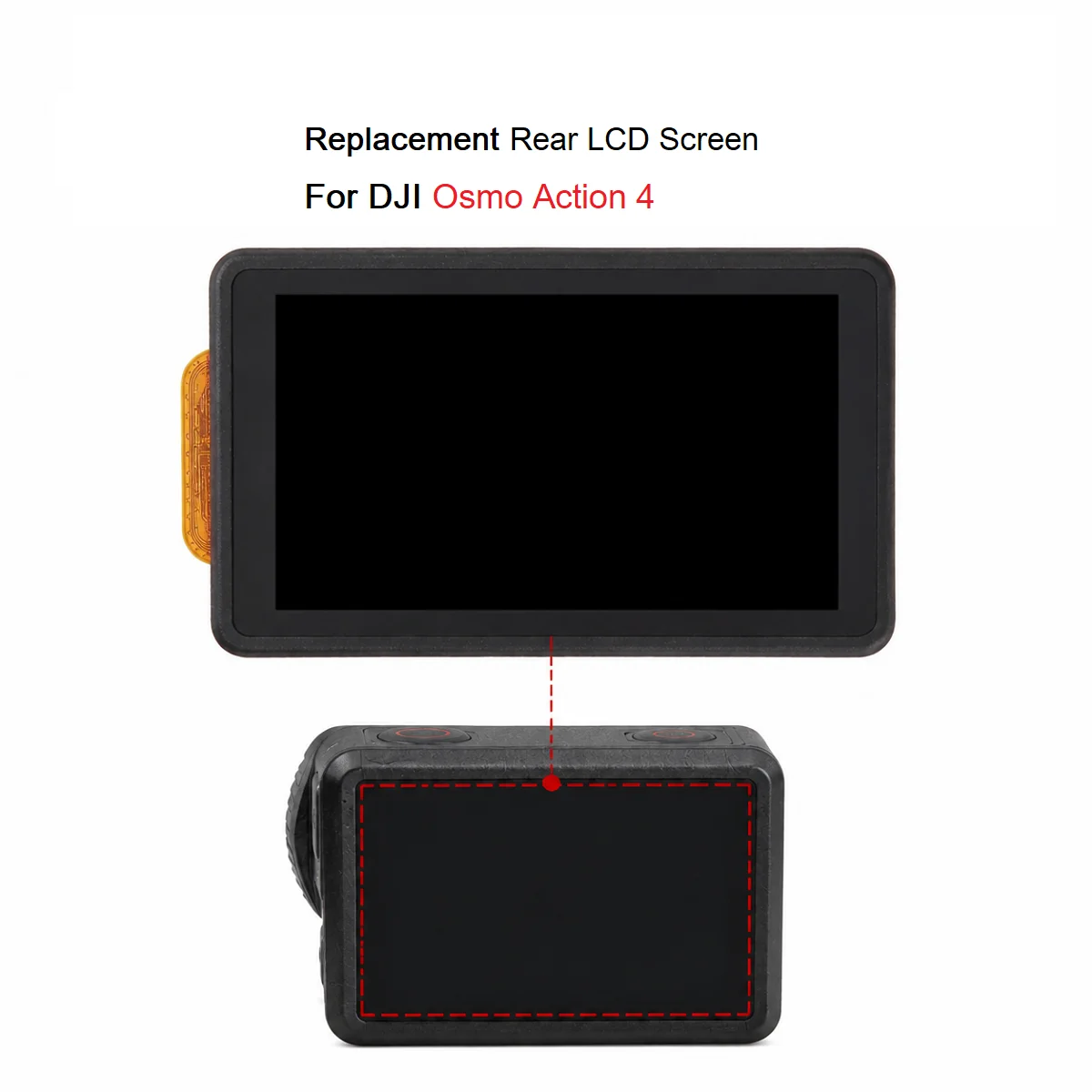 replacement-for-dji-osmo-action-4-rear-main-lcd-screen-digitizer-full-assembly-repair-parts