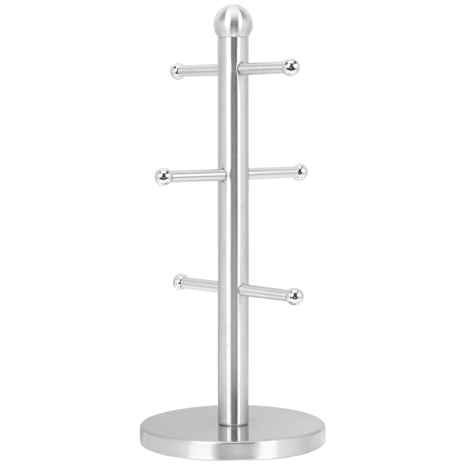 Tree-shaped Cup Holder Coffee Mug Round Stainless Steel Tea Storage Rack for Countertop