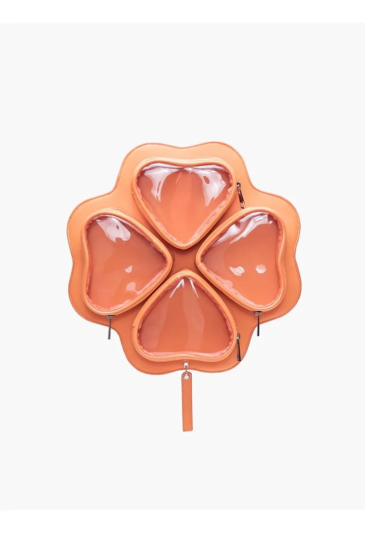 Ins Women's Four Leaf Clover Shape Pain Bag Japanese Style Doll Bag College Students Large Capacity School Bag Lucky Grass Bag