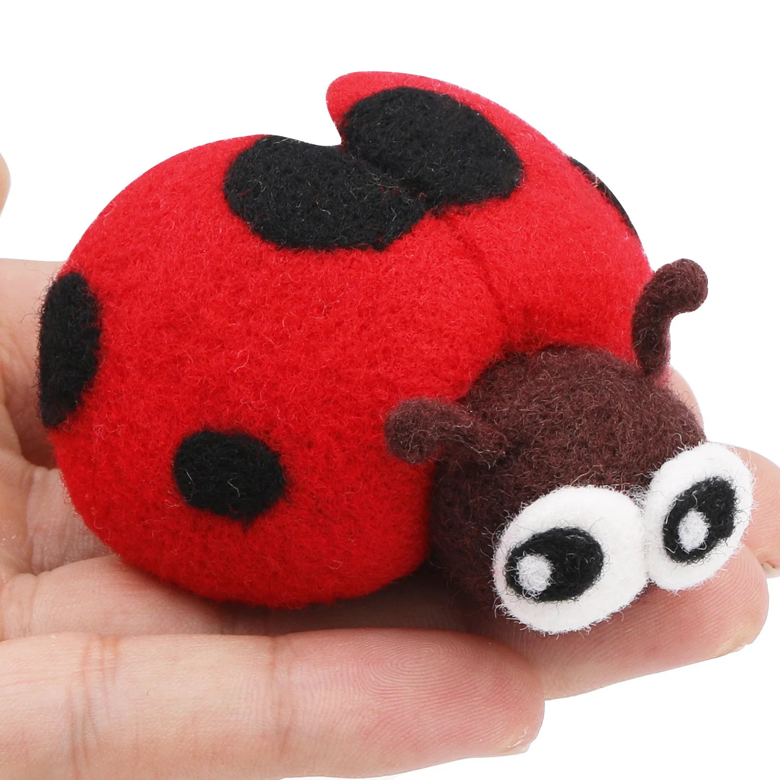 Non-finished Poke Wool Felt Handmade DIY Doll Cute Seven-starred Ladybug Material Kit Beginner Plush Toys Wool Felt Pendant