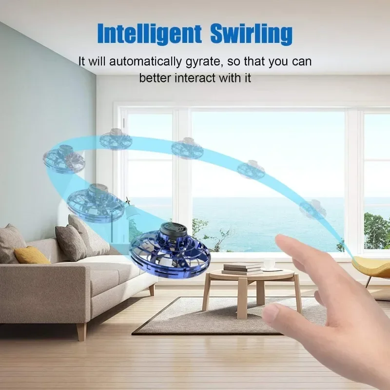 Cool Kids Light Up Toys Hand Operated UFO Drones Mini Flying Orb with Lights,Hover Boomerang Spinner