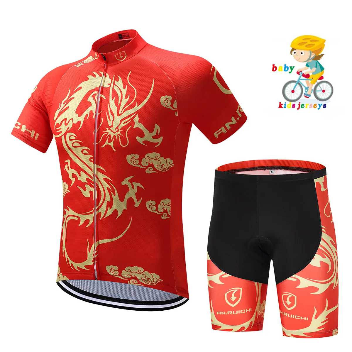 

Kids Cute Cycling Suit Set 2024 Cartoon Anime Boy Girls Cycling Clothing Kids Road Bike Shirt Suit Ciclismo Ropa