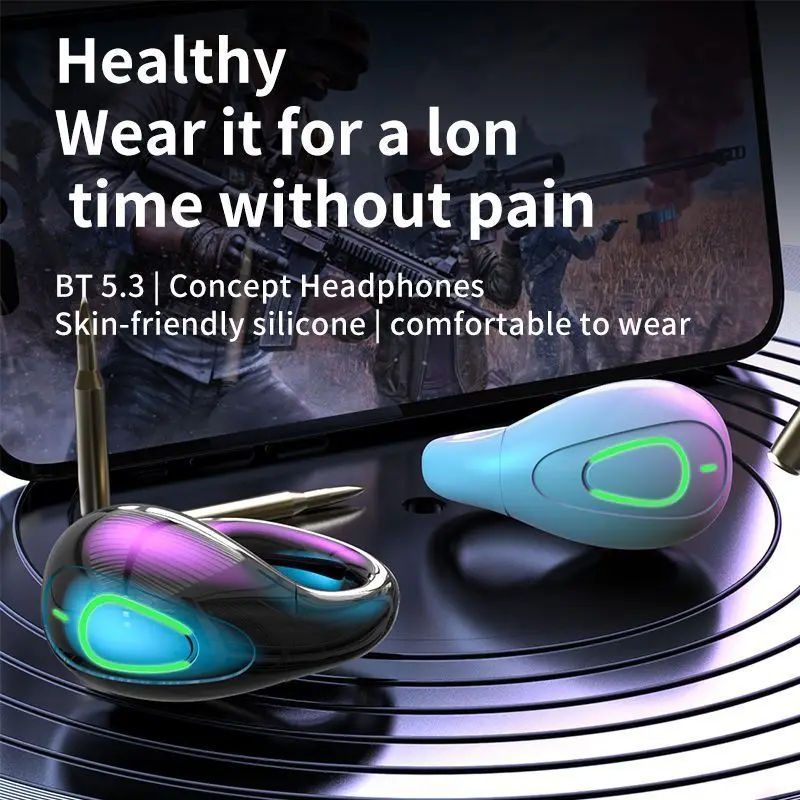 Ear Clip Wireless Headphones TWS Bluetooth 5.3 Headset Waterproof HiFi Stereo Sports Earphones with Microphone for Xiaomi iPhone