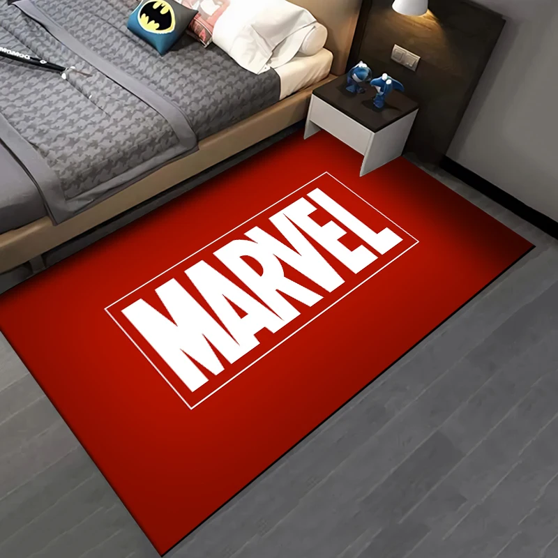 Disney Avengers Marvel Logo Carpet Yoga Living Room Decor Children\'s Crawling Mat Doormat Area Rug Games Area Washroom Floor Mat