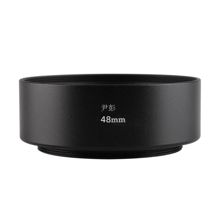 48mm Standard Cylindrical Metal Screw-in Lens Hood for Canon Nikon Sony Fujifilm Pentax Camera Lens