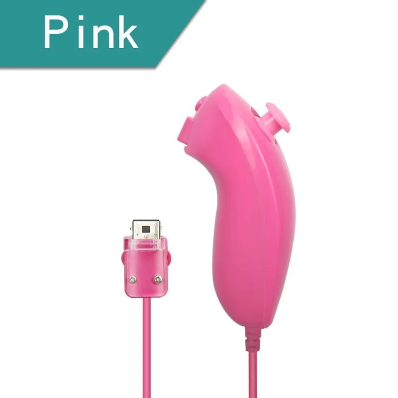 5 Farben Kabelgebundener Nunchuck für Nintendo Wii Spielcontroller, gebogener Spielgriff, Nunchuk für Wii Gamepad-Zubehör – Detail 9