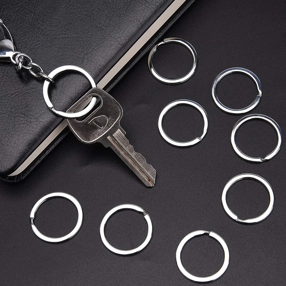 

40pcs Key Rings Metal Flat Split Circles Diy Craft Keychain Making Accessory Round Portable Retro Style Keychains Jewelry