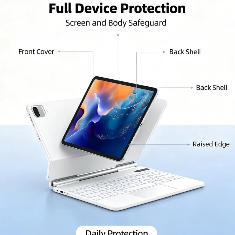 Portable Smart Keyboard Folio Pogo Pin Connection Trackpad for iPad Pro 11 iPad Air 6 11 iPad Air 11 2025 M3 iPad Air4 Air5 10.9