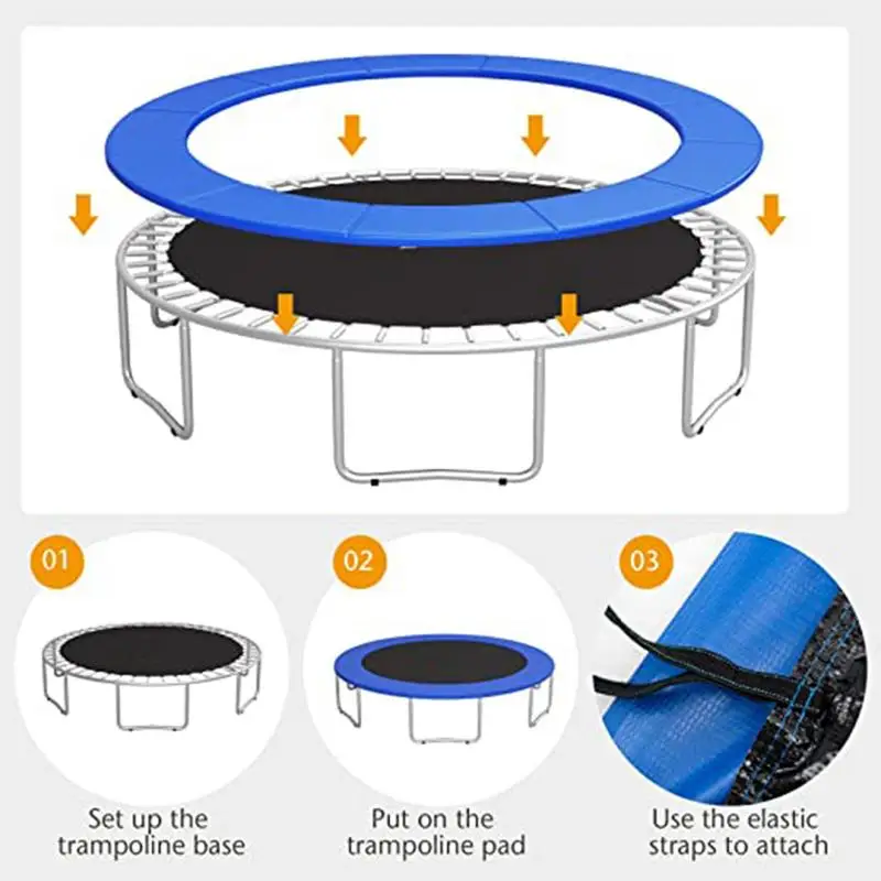 Trampoline Safety Pad Mat Accessories Trampoline Safety Pad Round Spring Protection Cover Water-Resistant Pad 6ft/8ft/10ft