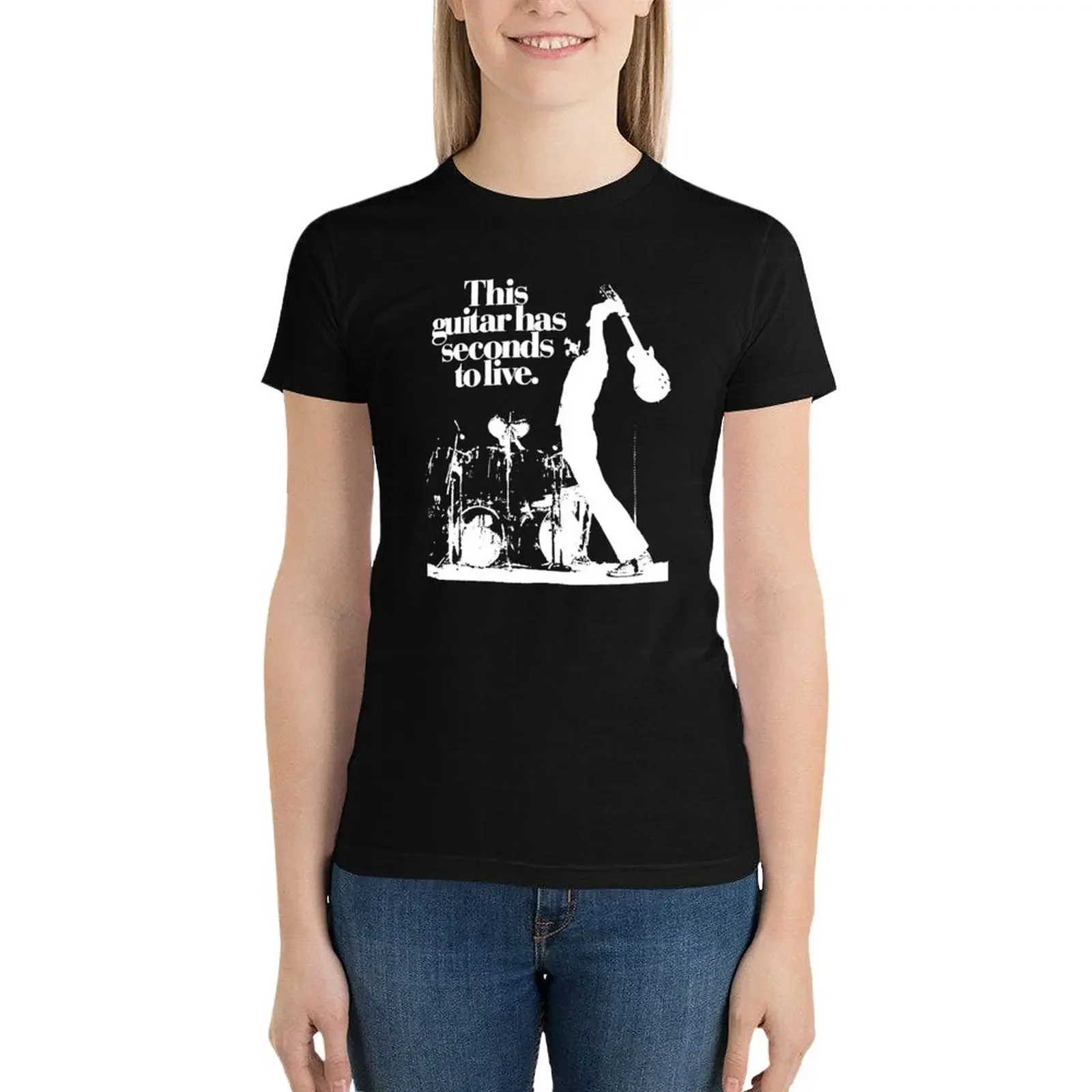 

Pete Townshend The Who This guitar has seconds to live Rock Music legend Guitar T-Shirt oversized white t-shirts for Women