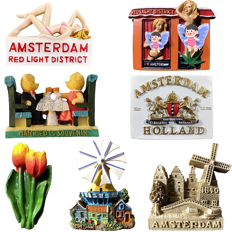 

The Netherlands Fridge Magnets Europe Travel Souvenir Amsterdam Refrigerator Sticker Home Decor Gifts