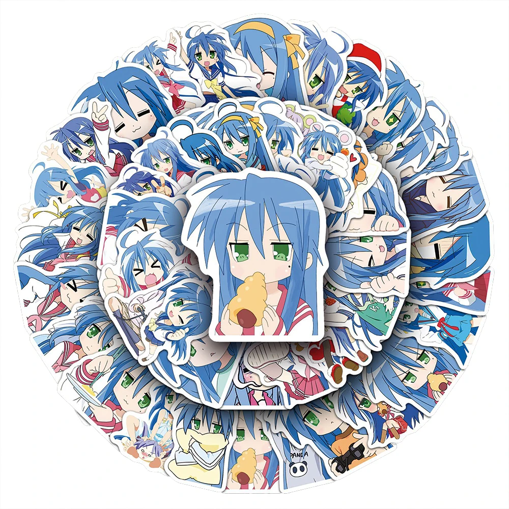 

10/30/50pcs Anime Lucky Star Izumi Konata Cartoon Stickers Cute Girl Decals Skateboard Suitcase Phone Graffiti Kid Sticker Gifts
