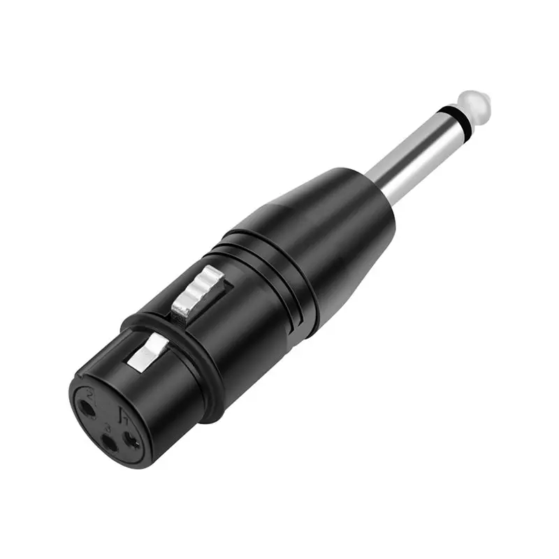 T31C-4Pcs 6.35Mm Mono Male To XLR 3 Pin Female Audio Plug Converter Adapter Connector For Headphone Microphone Amplifier