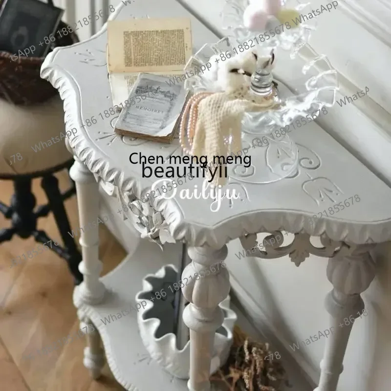 

ss7486 ss 7486 Old American style, shelf solid wood, carved retro porch cabinet door, porch storage table