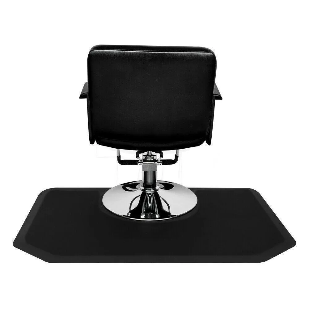 Black Hexagon Salon Mat 4'x5'- 1/2'' Thick Anti Fatigue Hair Stylist Station Mat