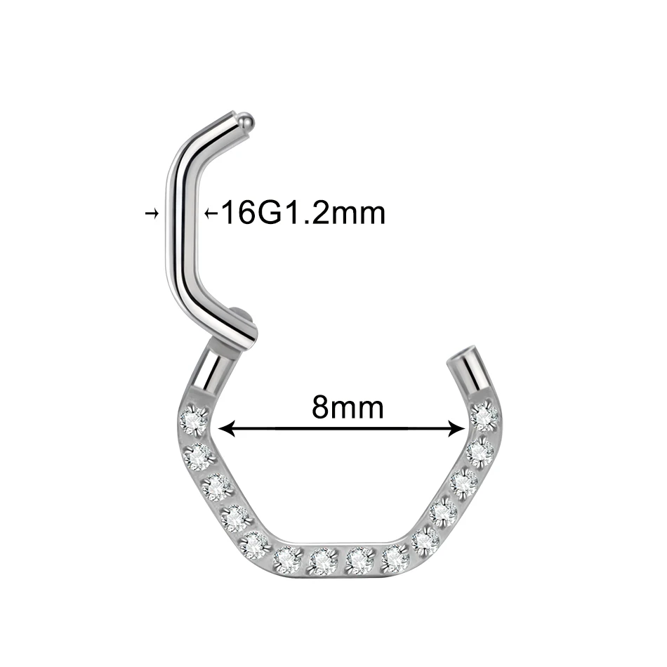 1pc Titanium Nose Ring Piercings Three Layer Septum Clicker for Women Hinged Segment Hoop Rook Helix Piercing Body Jewelry