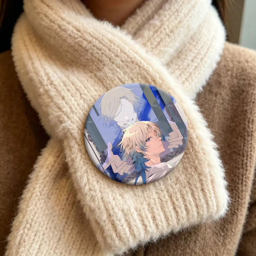 Classic Anime B-Blue Lock Michael Kaiser Manga Badges Round Cosplay Pin Bag Decor Fans Collect Friends Gifts Brooch view 6